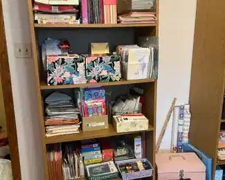 More greeting cards and bookcase