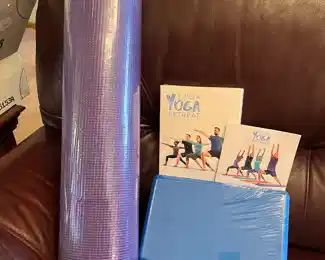 Yoga mat and block - new!