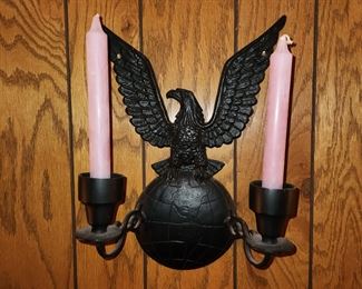 pair vintage eagle wall hanging candleholders