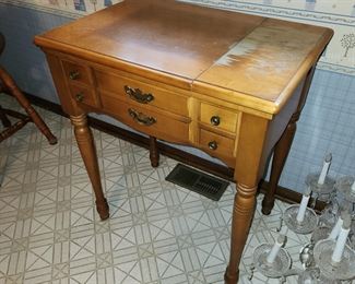 vintage sewing machine cabinet
