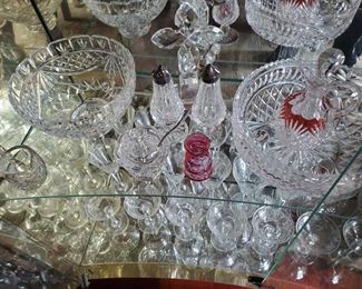 Waterford, Cut Glass and Pressed Glass Pieces