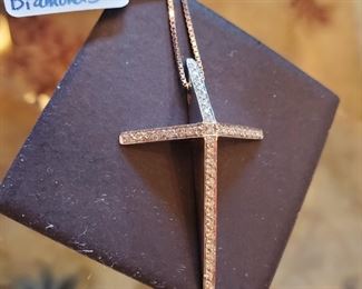 Chimenti  18k White Gold Cross with Diamonds 