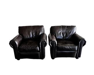 $1200 USD      2 Restoration Hardware RH Original Lancaster Leather Recliners GM185-5    Description: Luxurious comfort and classic details lend Lancaster its timeless character. Turned hardwood feet and rolled arms nod to tradition, while its deep profile, clean lines and generously cushioned seat and back bring relaxed refinement. Believed to be Italian Walnut Brompton Leather.
Dimensions: Overall: 41"W x 43"D x 36"H (57"D fully reclined)
Frame Height: 31"
Seat: 24"W x 28"D
Seat Height: 20¼"
Arm Height: 25"
Large Footrest Pad: 22¼"W x 9½"D x 2"H
Small Footrest Pad: 16¼"W x 4"D x 1¾"H
Footrest Height When Extended: 18¾"H (large pad), 16½"H (small pad)
Condition: Good used condition.  Seat cushions show signs of use to be expected.  This leather is distressed by design as with any leather there are inconsistencies in texture and color based on the nature of the hide. 
Location: Local pick up Vancouver WA 98661.  Shipper suggestions available upon request. Item is located on the 3rd 