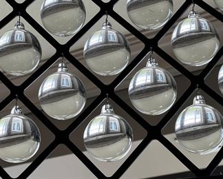 $800 USD       Restoration Hardware RH Spencer Round Chandelier 28" GM185-3     Description: An inspired design from the British workshop of Timothy Oulton, this Spencer lighting collection's crystal glass spheres hang like gems within its iron grid.
Dimensions: Overall: 27¾" diam., 21"H
Total Height with mount 29.5"
Weight: 100 lbs.
Condition: Excellent, like new condition. 
Location: Local pick up Vancouver WA 98661.  Shipper suggestions available upon request. Item is located on the 3rd floor of a condominium complex with very easy access to an elevator. PICK UP AVAILABLE AFTER JUNE 26th.      https://goodbyhello.com/products/copy-of-set-of-8-rh-nailhead-fabric-dining-side-chair-gm185-2?_pos=2&_sid=b107abd28&_ss=r