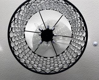 $800 USD       Restoration Hardware RH Spencer Round Chandelier 28" GM185-3     Description: An inspired design from the British workshop of Timothy Oulton, this Spencer lighting collection's crystal glass spheres hang like gems within its iron grid.
Dimensions: Overall: 27¾" diam., 21"H
Total Height with mount 29.5"
Weight: 100 lbs.
Condition: Excellent, like new condition. 
Location: Local pick up Vancouver WA 98661.  Shipper suggestions available upon request. Item is located on the 3rd floor of a condominium complex with very easy access to an elevator. PICK UP AVAILABLE AFTER JUNE 26th.      https://goodbyhello.com/products/copy-of-set-of-8-rh-nailhead-fabric-dining-side-chair-gm185-2?_pos=2&_sid=b107abd28&_ss=r