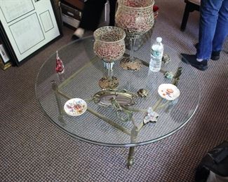 Glass / Brass cocktail table