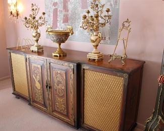 Chinoiserie decorated stereo cabinet