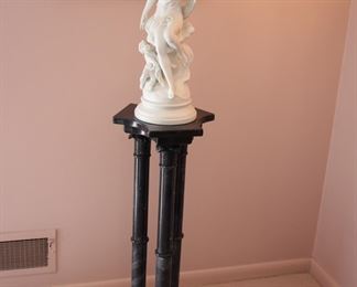 Marble pedestal with porcelain after Moreau statue