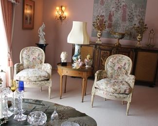 Living room - pair Karges French style armchairs