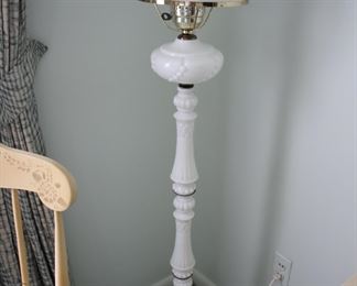 Vintage milk glass floor lamp