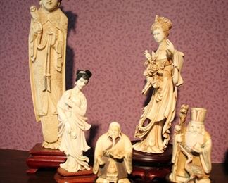 Carved Oriental figures