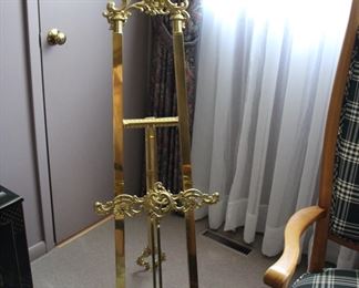 Roco style floor standing brass easel