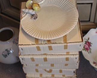 Vintage Fitz & Floyd coquille plates - new in box