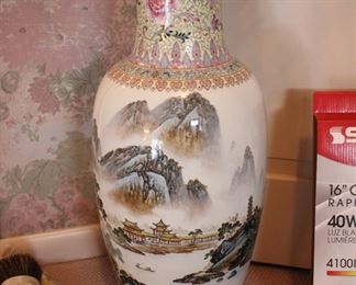 Chinese hand painted floor vase