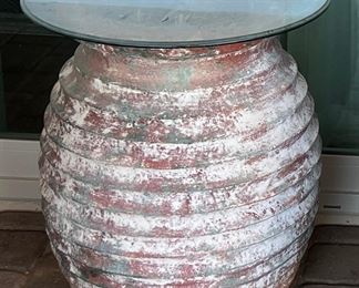 Pottery Glass Top Table