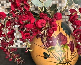 Hand Painted Gourd w Floral