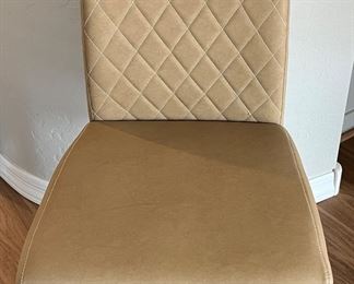 Rustic Modern Dining Table w Glass Top ad 6 Upholstered Chairs