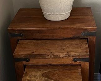 Rustic Nesting Tables Set/3, Accent Lamp