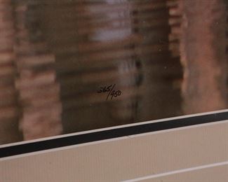 Signed Thomas D. Mangelsen Dry Season Zebra Photo Print Herd at Watering Hole Wildlife Photograph Frame: 29 x 39in