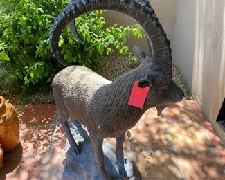 Lifesize Mountain Goat Cast Metal Farmed Art Sculpture 47 x 18 x 34in