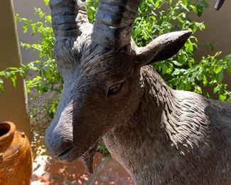 Lifesize Mountain Goat Cast Metal Farmed Art Sculpture 47 x 18 x 34in Lifesize Mountain Goat Cast Metal Farmed Art Sculpture 47 x 18 x 34in