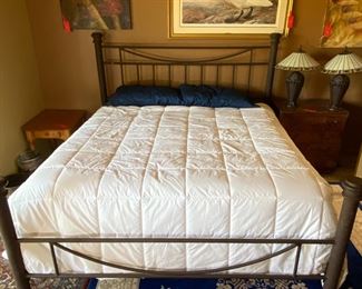 King Size Iron Frame Bed Frame: 61 x 81 x 92 Mattress: 76 x 80