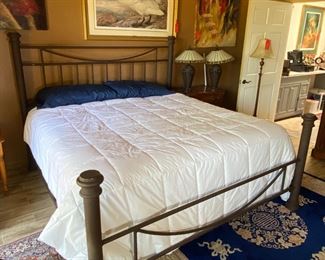 King Size Iron Frame Bed Frame: 61 x 81 x 92 Mattress: 76 x 80