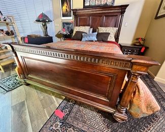 Darkwood Queen Bed Mattress & Frame Frame: 64.25 x 69.75, 5,94 Mattress: 61 x 80 HxWxD