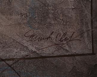 Original Art Zebra Mixed Media Frame: 53 x 41in