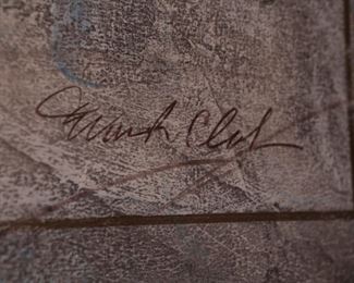 Original Art Zebra Mixed Media Frame: 53 x 41in