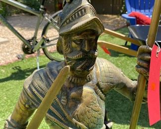 3.5ft Brass/Bronze Knight in Armor Statue 44 inches high to spare tip