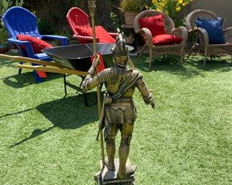 3.5ft Brass/Bronze Knight in Armor Statue 44 inches high to spare tip