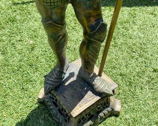 3.5ft Brass/Bronze Knight in Armor Statue 44 inches high to spare tip