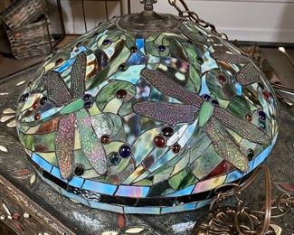 20in Modern Tiffany Style Dragonfly Hanging Lamp 12 x 21in Diameter