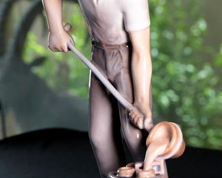 B&G Bing & Grondahl Foundry Worker No 2335 Porcelain Figurine Denmark 11.5 inches high.