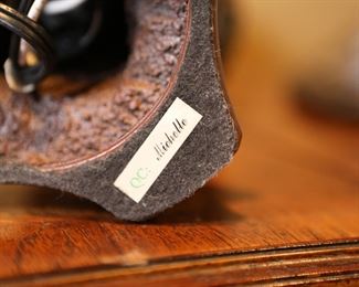 Modern Tiffany Style Peacock Feather Lamp Slag Stained Glass 22 x 15.5 diameter.