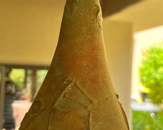 Vintage Paolo Soleri Arcosanti Cast Bronze Wind Chime Bell 6in Cone Tabs #3 Hang: 24 inches Bell: 6 inches