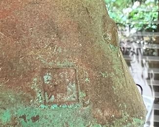 Vintage Paolo Soleri Arcosanti Cast Bronze Wind Chime Bell 6in Cone Tabs #3 Hang: 24 inches Bell: 6 inches