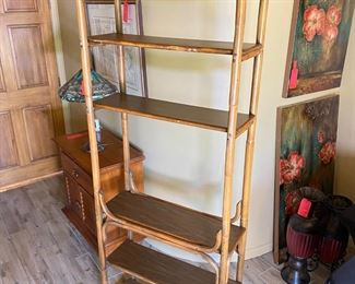 5-Shelf Bamboo Etagere Bookshelf 84 x 31.5 x 12.25in