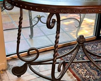 Ashley Furniture Rafferty Sofa/Console Table Iron Nailhead Rustic 33.5 x 49.5 x 18.5in