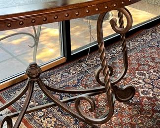 Ashley Furniture Rafferty Sofa/Console Table Iron Nailhead Rustic 33.5 x 49.5 x 18.5in