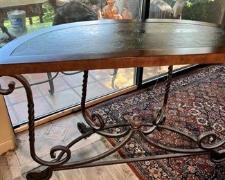 Ashley Furniture Rafferty Sofa/Console Table Iron Nailhead Rustic 33.5 x 49.5 x 18.5in