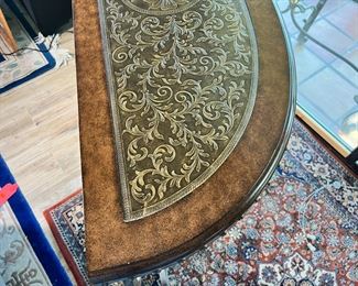 Ashley Furniture Rafferty Sofa/Console Table Iron Nailhead Rustic 33.5 x 49.5 x 18.5in