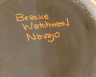 Bernice Watchman Navajo Etched Pottery Native American 10.75 x 7.5 at rim