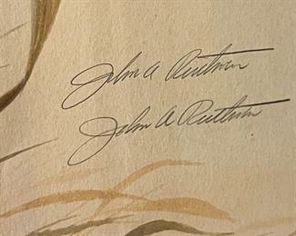 Signed/ Numbered John A. Ruthven Bengal Tiger Litho Print Frame: 40.5 x 33.in