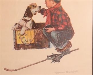 Norman Rockwell A Boy Meets His Dog AP Numbered Print Artist Proof Framed Litho 60/300 Frame: 30 x 23.25in