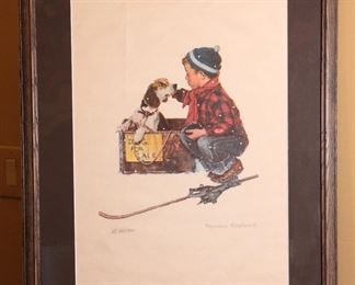 Norman Rockwell A Boy Meets His Dog AP Numbered Print Artist Proof Framed Litho 60/300 Frame: 30 x 23.25in
