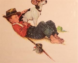 Norman Rockwell Adventure Between Adventure AP Numbered Print Artist Proof Framed Litho 60/300 Frame: 30 x 23.25in