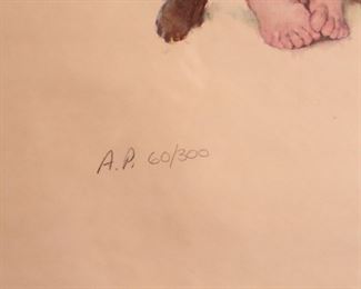 Norman Rockwell Mysterious Malady AP Numbered Print Artist Proof Framed Litho 60/300 Frame: 30 x 23.25in