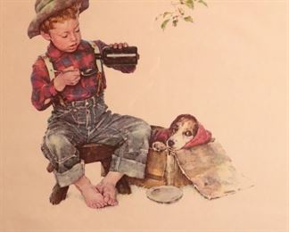 Norman Rockwell Mysterious Malady AP Numbered Print Artist Proof Framed Litho 60/300 Frame: 30 x 23.25in